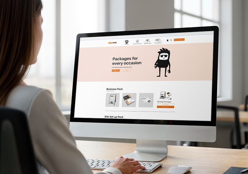 Signmo website on desktop computer
