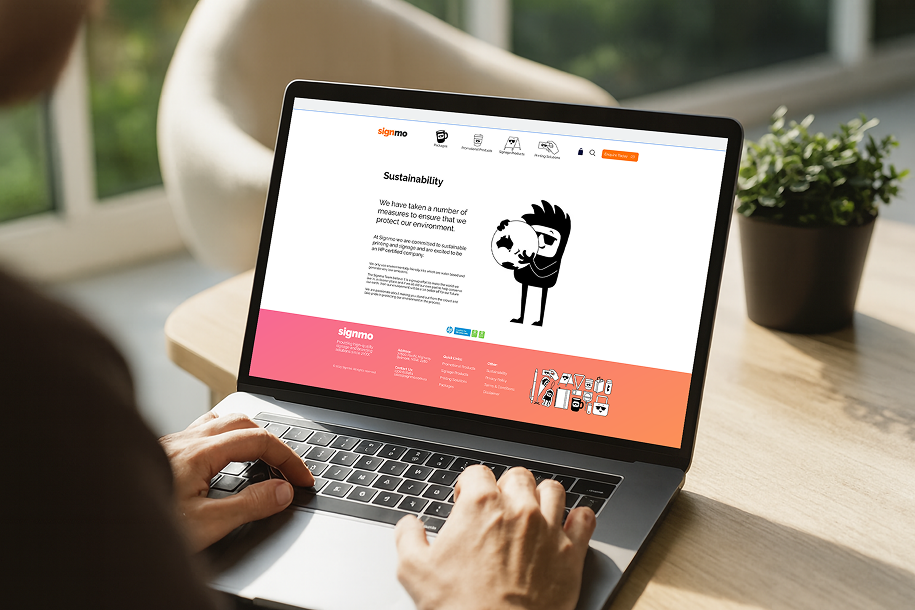 Signmo website on laptop