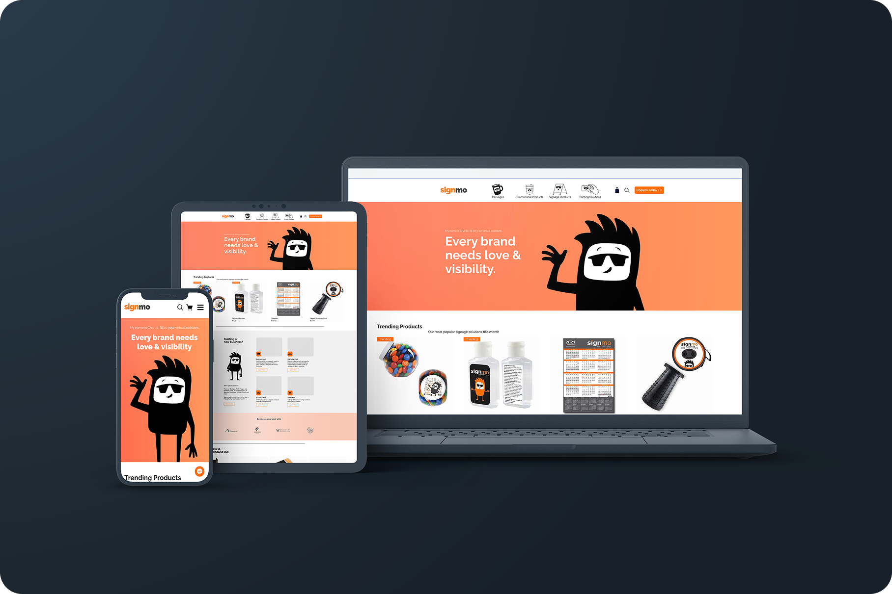 Signmo responsive website design mockup