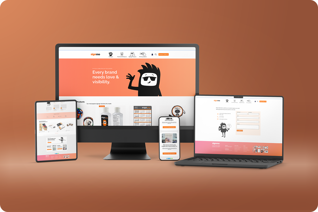 Signmo website displayed on various devices