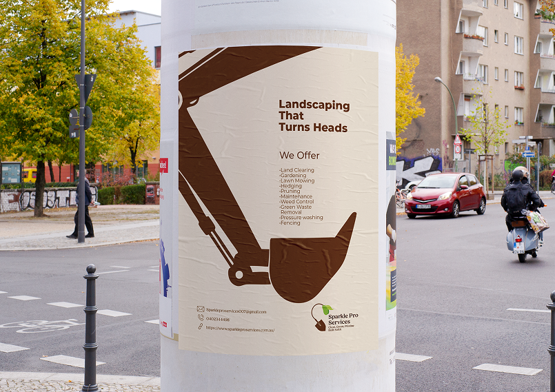 Poster on concrete pole